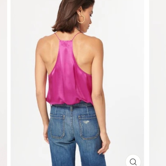 • Cami NYC • Women’s Racer Back Tank Top Charmeuse Cami Magenta Pink Large - Picture 3 of 6